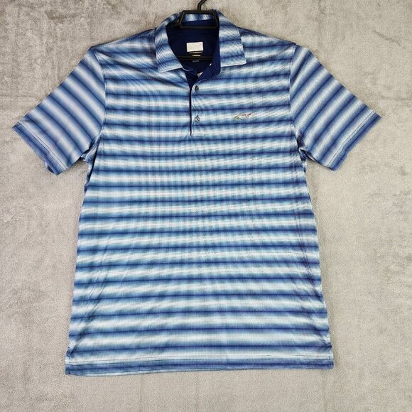 Greg Norman Other - Mens Greg Norman Polo Shirt Blue Striped Short Sleeve Play Dry Size XL